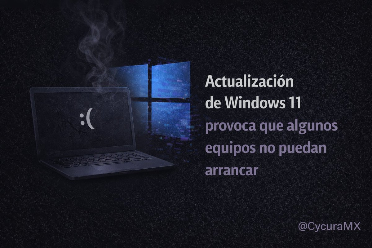 🛡️ Actualización de Windows 11 provoca que algunos equipos no puedan arrancar

Microsoft investiga fallas de arranque en equipos con Windows 11 tras las actualizaciones de enero.

El problema aparece después de instalar el parche KB5074109.

Afecta versiones 24H2 y 25H2.

Los