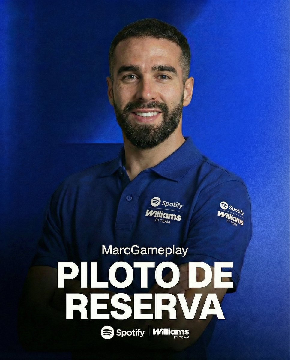 WilliamsFAteam's tweet photo. @marcgameplay05 se une a Spotify Williams F1 Team como piloto reserva.
Talento y compromiso al servicio del equipo.
Bienvenido a la familia Williams. 🏁💙
@Formula__A https://t.co/Xbd0BaxQab