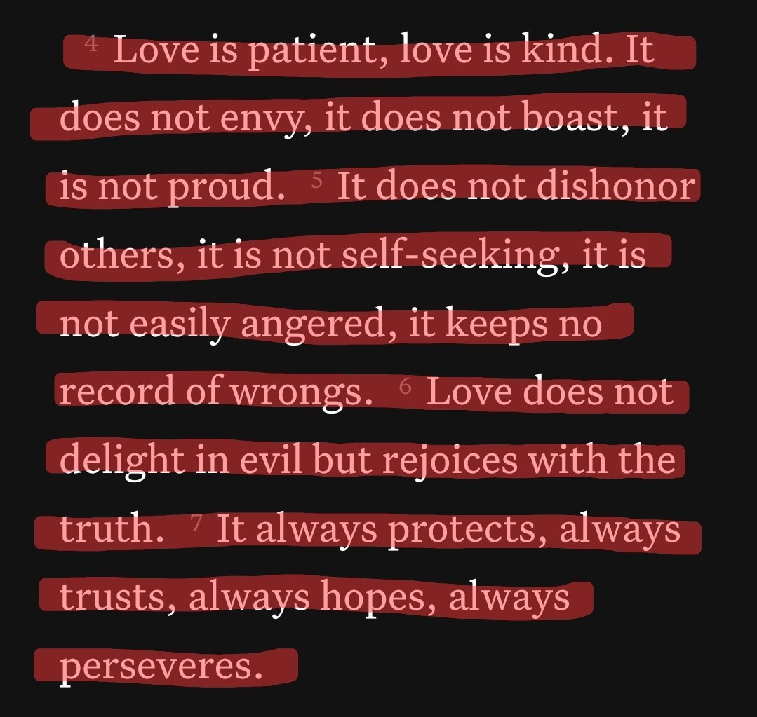 1 Corinthians 13:4-7
