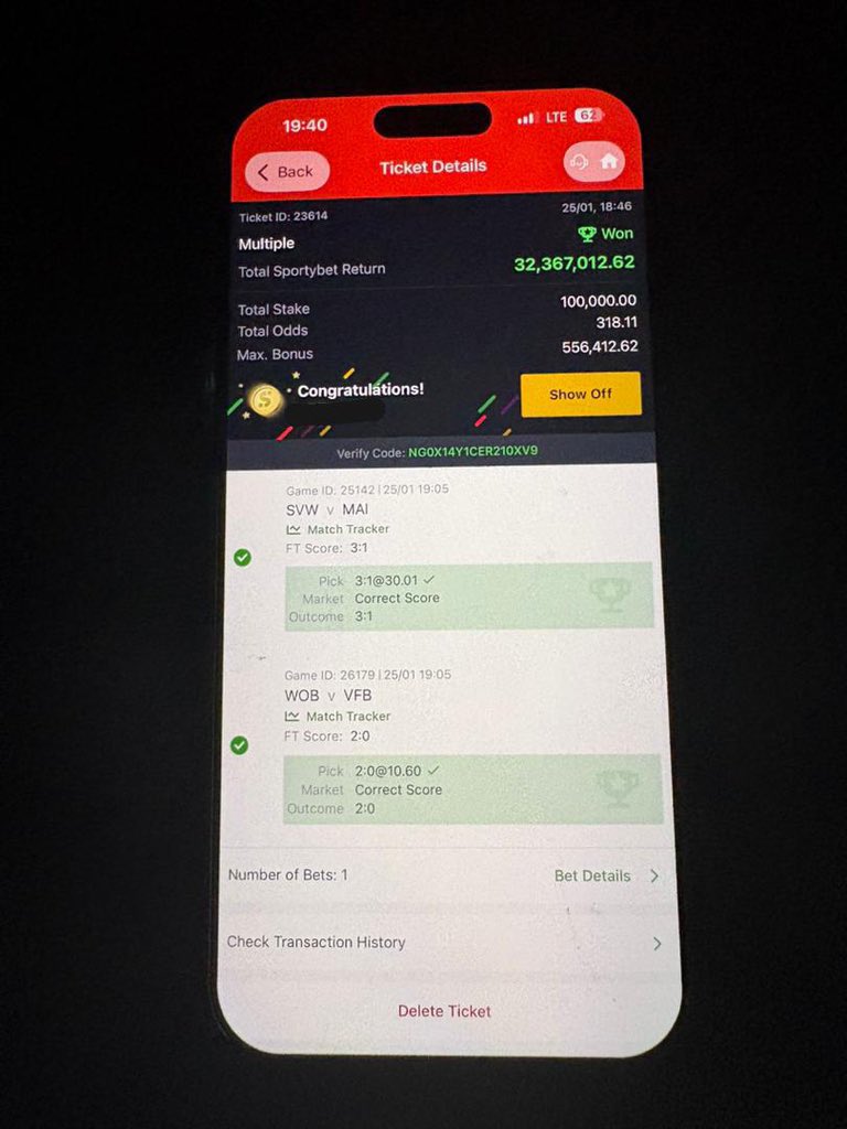 Patrick91029436's tweet photo. Thanks once again bro @sure_odds02 you are such amazing and I must confess I'm really enjoying the VIP group https://t.co/o4Ej7MRS8h