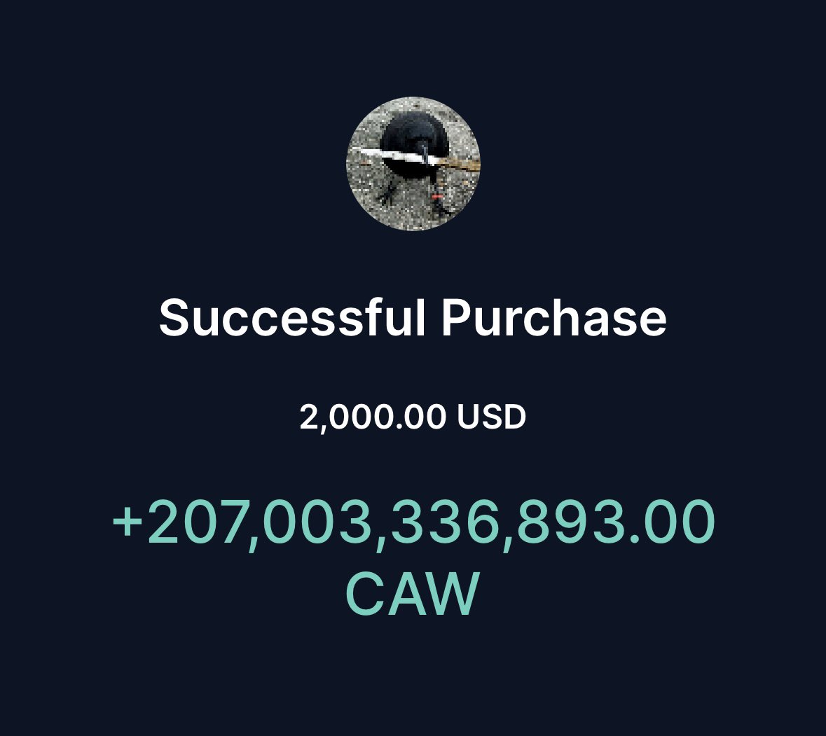 Had to buy some more $CAW 😈