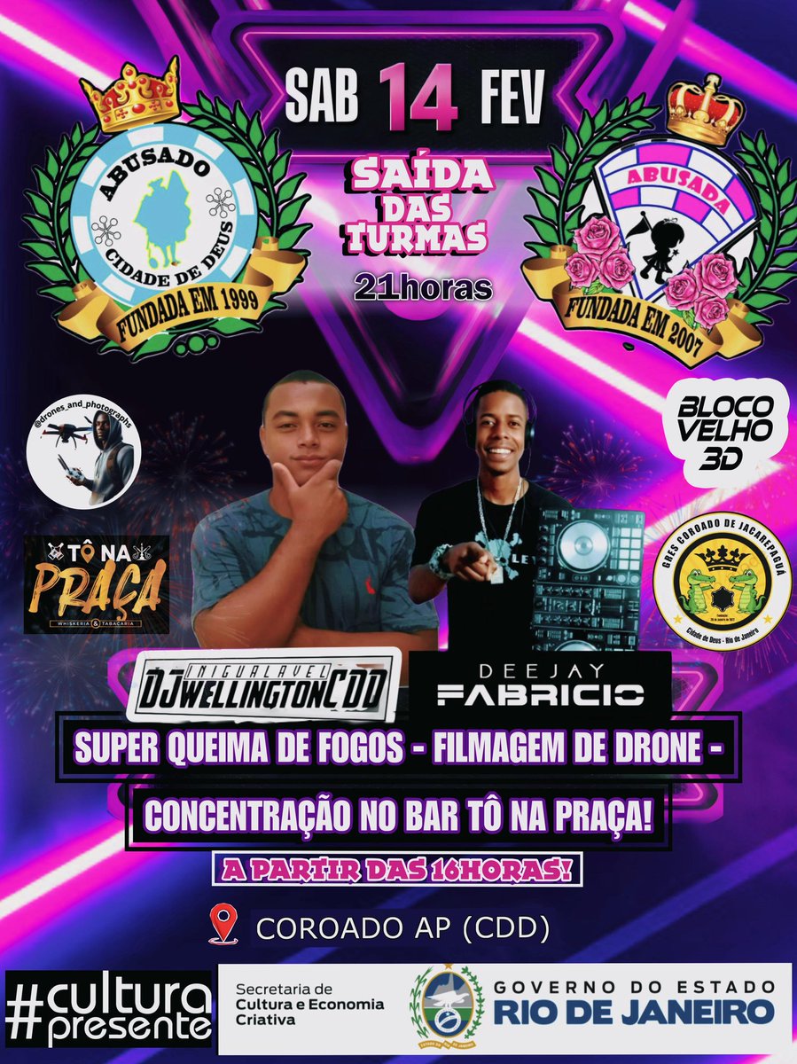 Subiu...  🚀
Anota aí que vai ser pique  réveillon 
 show de cores ..🎭✨
A favela  pra pra vê nossa saída....
Brota espalha pra geral..😎✌🏻✨✨
#culturacriativa  
#prefeitura 
#culturapresente 
#culturaeeconomia