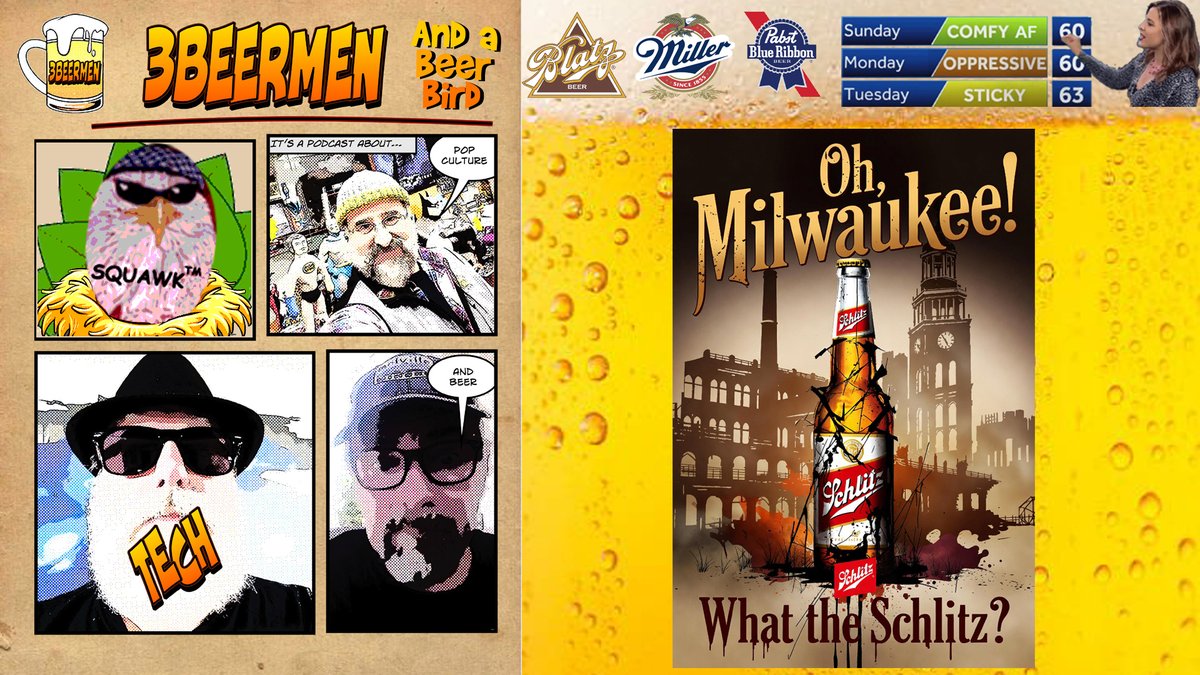 3beermen's tweet image. Oh Milwaukee - What the Schlitz? Join us tonight for a historical retrospective of the Joseph Schlitz Brewing Company, and how its rise and fall affected the city of Milwaukee. 7pm E/4pm P right here on X or join the cool kids @PilledNet