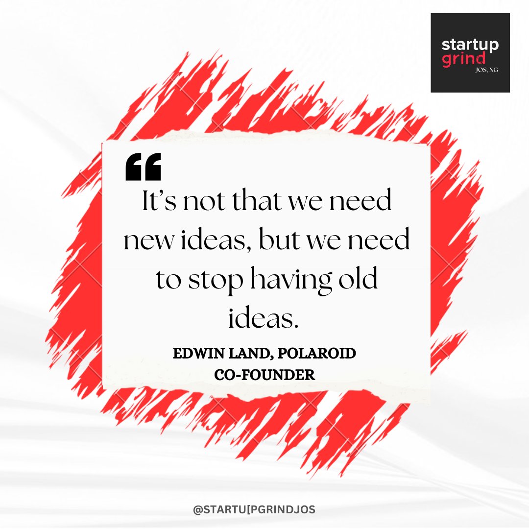 Innovation isn’t about more ideas; it’s about better thinking.

What old idea is holding your startup back?

#StartupGrindJos #Innovation #Founders #Startups #Leadership