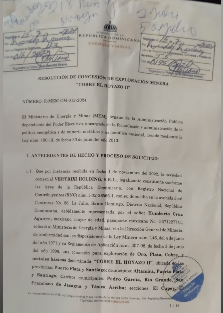 El presidente Abinader dice que no sabía de contrato minero en Cordillera Septentrional,Joel Santos,ministro de Energía y Minas deberá explicar éste documento.
