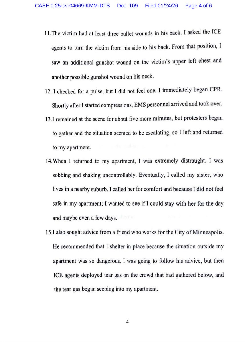 allenanalysis's tweet image. 🚨HOLY FU*KING HELL: A physician’s sworn affidavit just destroyed the official narrative.

He says he ran to the scene, identified himself as a doctor, and BEGGED to help Alex Pretti.

ICE agents blocked him, demanded a physician’s license, and still weren’t performing CPR.

When…