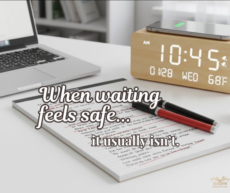 WriteWithMegan's tweet image. Waiting feels safer than clarity—until clarity becomes necessary.