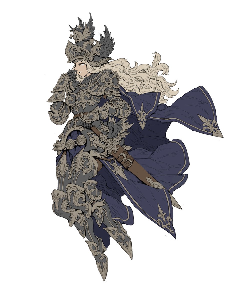 Lady knight lineart: