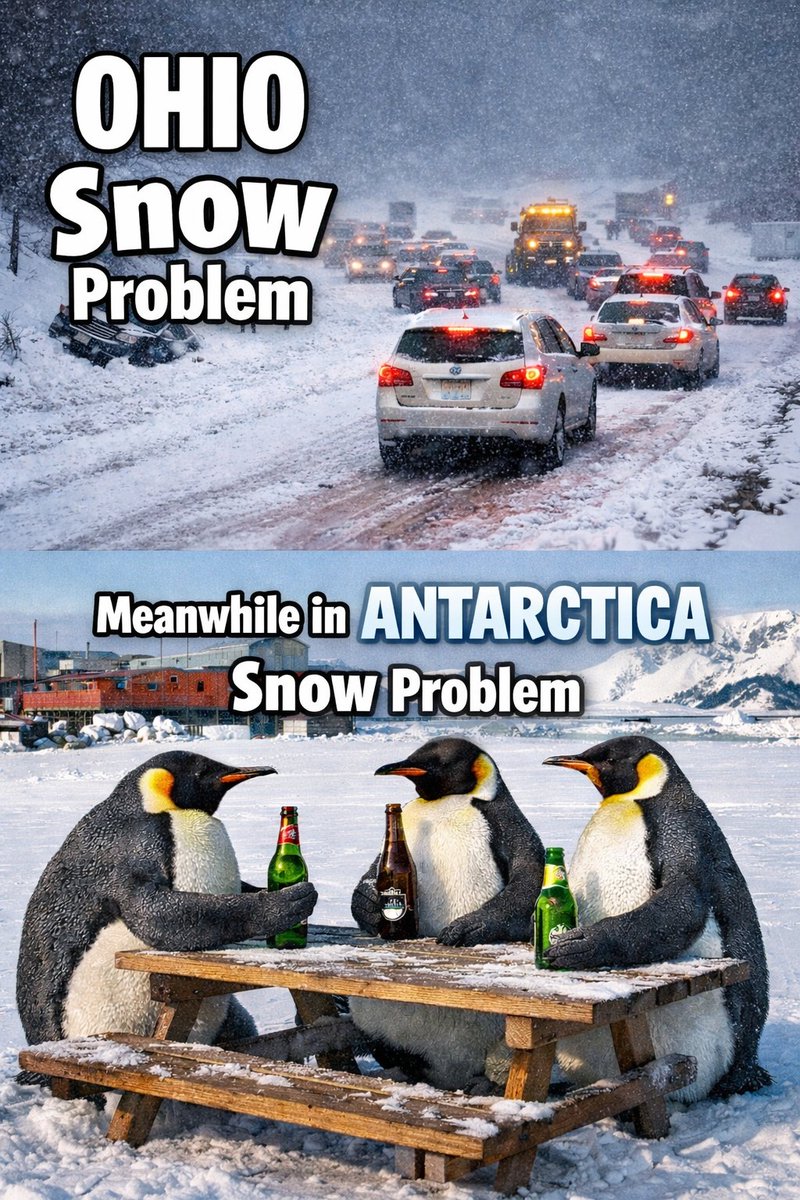 MEME:

The Penguins are calling us names!! I heard they're having sNOw problems down there in Antarctica.