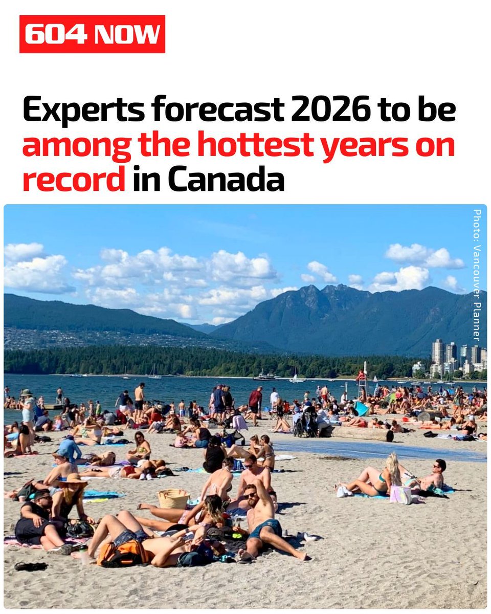 Canada may be entering its hottest 5-year stretch on record. 🔥

ECCC’s new forecast says 2026-2030 is likely to be the hottest five-year period on record, with 2026 projected at 1.35°C to 1.53°C above pre-industrial globally and a 12% chance of hitting the 1.5°C Paris threshold.