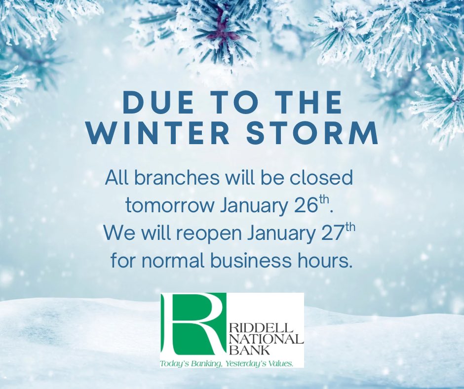 Riddell Nat'l Bank (@riddellnatlbank) on Twitter photo 