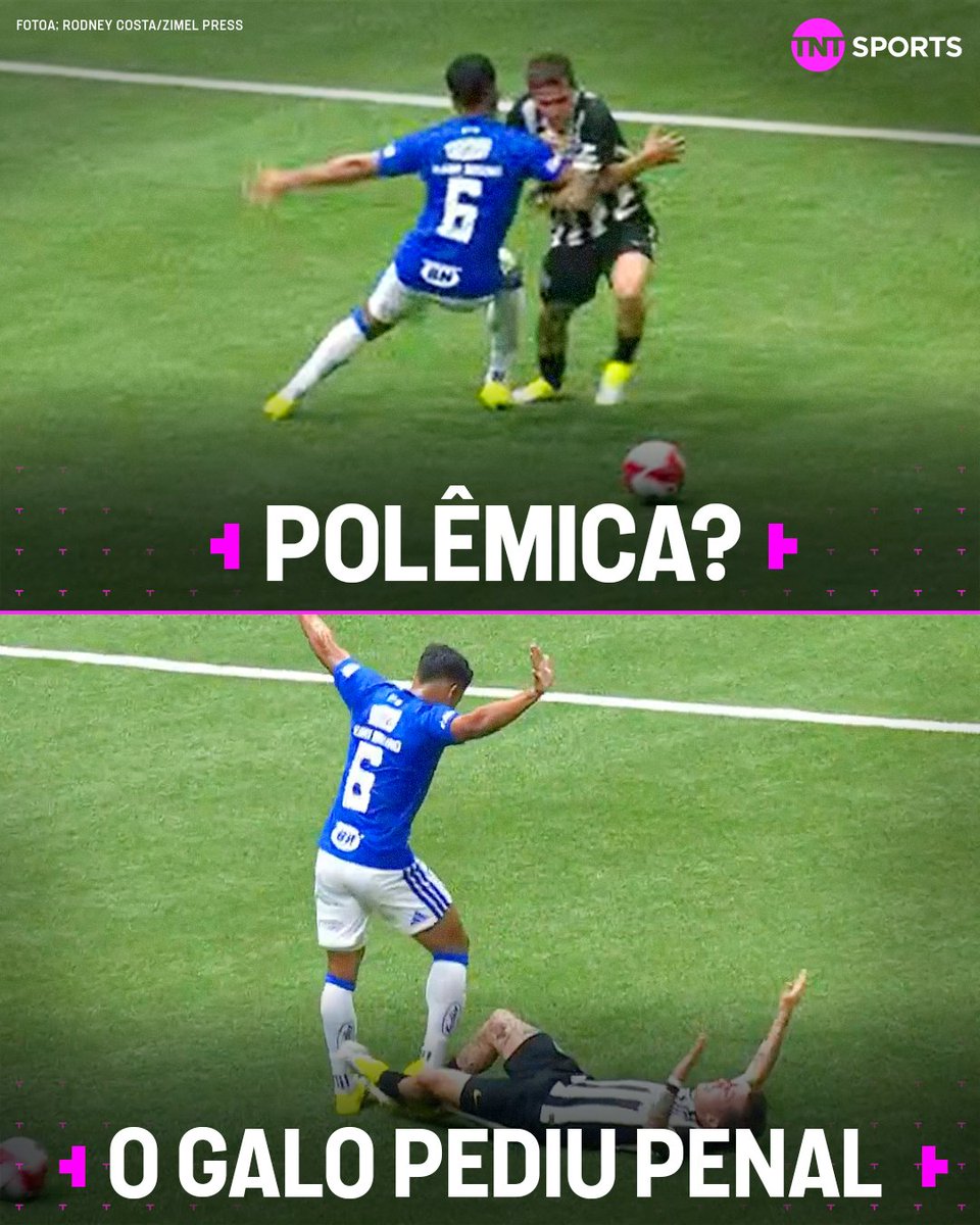 POLÊMICA NO CLÁSSICO MINEIRO! 😳👀 O Galo pediu pênalti no Bernard nesse lance, mas o juiz mandou seguir... E aí, foi penalidade ou não? #CampeonatoMineiro #FutebolBrasileiro
