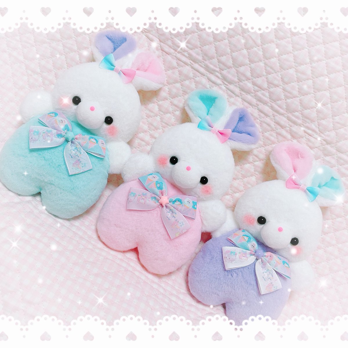 レトロファンシーなうさくまちゃん完成しました🐰🐻🎀🌟⋆꙳ 今年初の