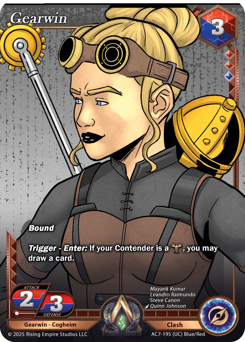 So excited to show my last <a href="/AlphaClashTCG/">Alpha Clash</a> Ancient Alphas spoiler!

Non-flashy glue pieces are often overlooked. But this 3 drop 2/3 is nearly on rate AND you get a flexible bound card that also can draw you a card in a pinch. 

Ancient Alphas releases Feb 23rd don't miss it!