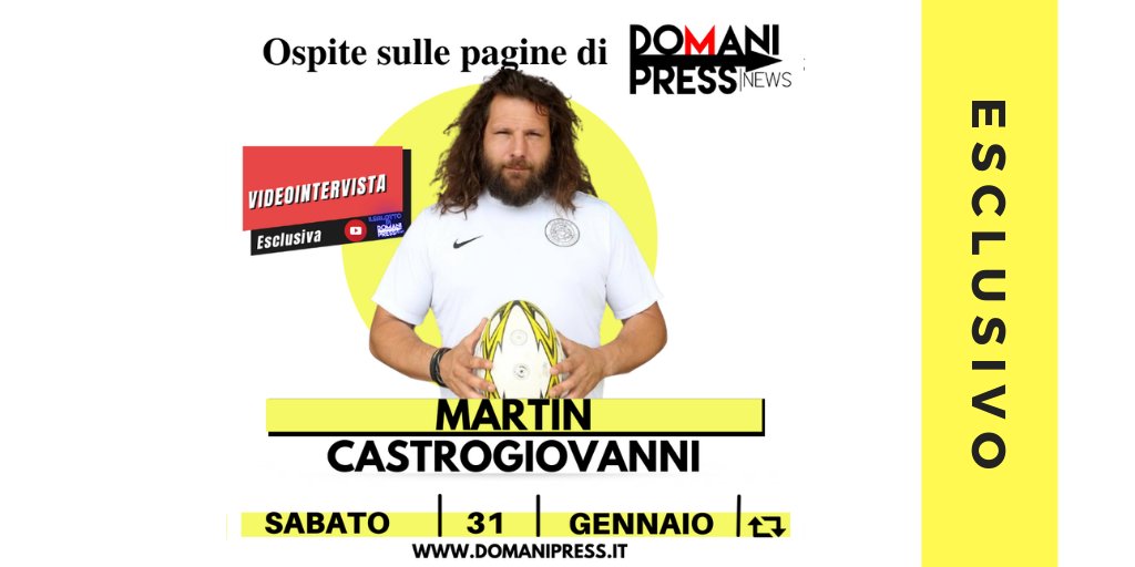 DomaniPress's tweet photo. 🔝👁️📺 #MartinCastrogiovanni senza corazza: l'ex rugbista campione della nazionale italiana si racconta nel prossimo appuntamento del Salotto di #Domanipress @castrito81 #rugby Leggi ➡️ https://t.co/yxLdm0IHpC https://t.co/EnV64yFMVv
