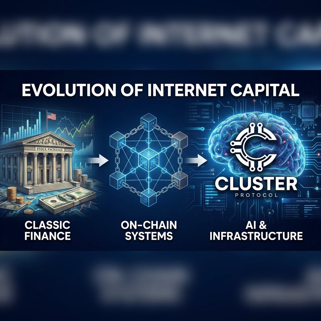 OGJohnAG200's tweet photo. Everything changes So did Internet capital.
Moving from classic finance to on, chain systems capital keeps changing with technology. 

And now the next step is intelligence and better infrastructure.  That is why projects like @ClusterProtocol and @wallchain exist they are coming up with AI powered on chain systems that will help capital move smarter faster and more >>>>

This change is not just a buzz it is a logical continuation of the exponentially growing data based Internet capital markets.