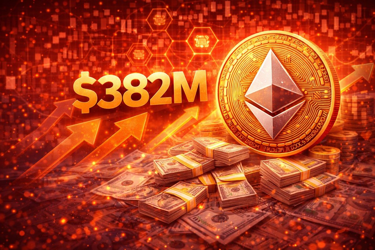ETHEREUM SEES $382M IN NET INFLOWS IN 24 HOURS Ethereum recorded $382  million in net inflows over the past 24 hours, signaling renewed demand  amid shifting market positioning and capital rotation across crypto assets.