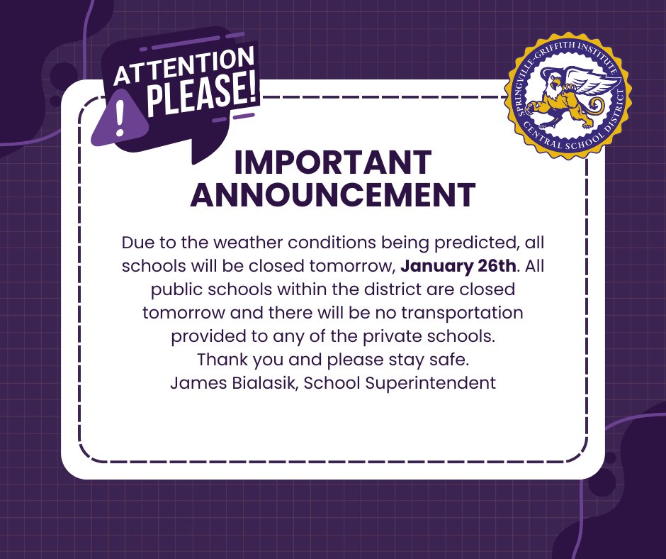 Springville-Griffith Institute CSD tweet media