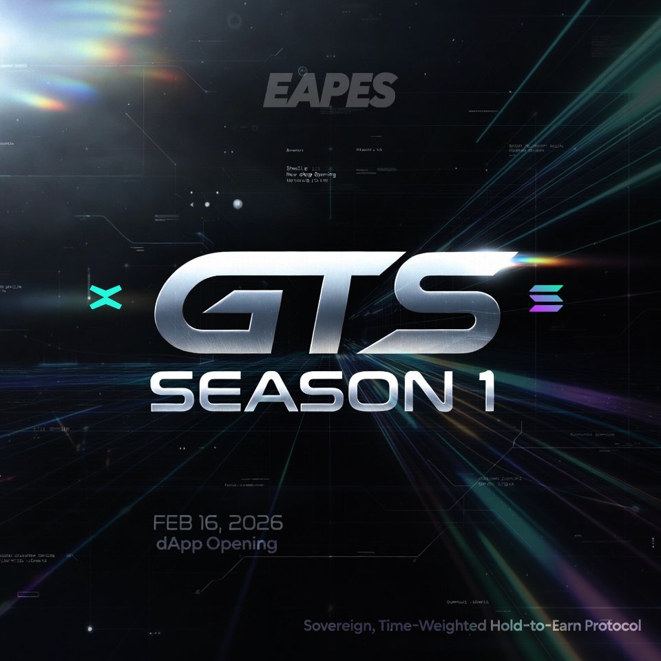 1/
GM FAM 😎🦍

People didn’t quit staking, they quit trusting custody.

Rewards broke when ownership turned delegated instead of sovereign.

We’re fixing that with **GTS Season 1** <a href="/EAPESCLUB/">EAPES</a>.

Let’s race. 🏁🍌