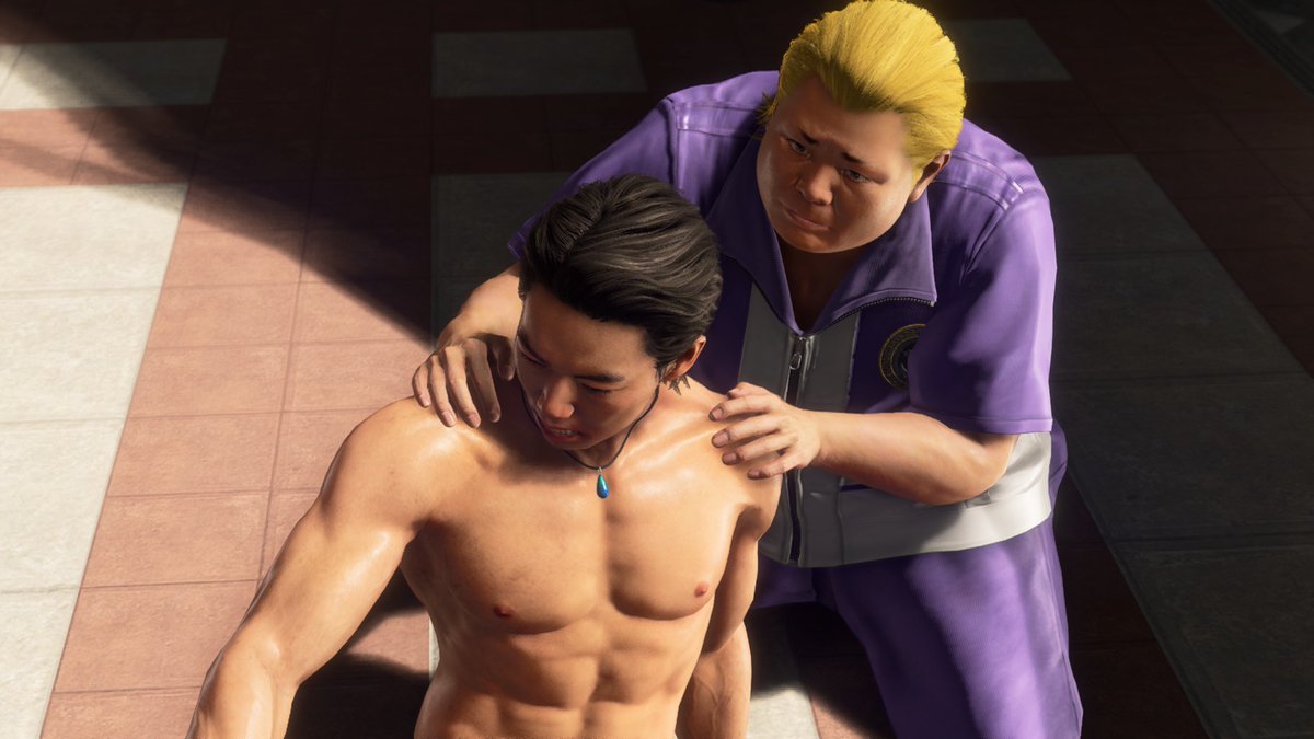 I wanted to draw Rikiya’s body in this pose and lighting, but I allowed myself to play around with it and make him blushing at Kiryu/the viewer. If I’m going to draw Rikiya anyway, I might as well be self-indulgent with it and put him on a leash. <3 #YakuzaKiwami3