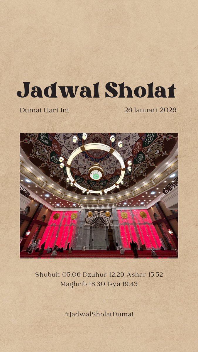 #JadwalSholatDumai hari ini 26/01/2026