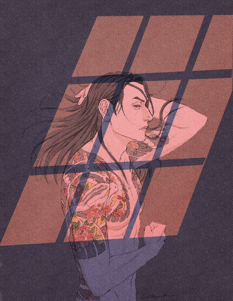 Yakuza 0 Majima lying on the cold, hard floor of his Sotenbori apartment. I had the vision of this in my head, and I wasn’t sure if I’d be able to bring it to life, especially digitally, but I did it! #yakuza0 #majimagoro