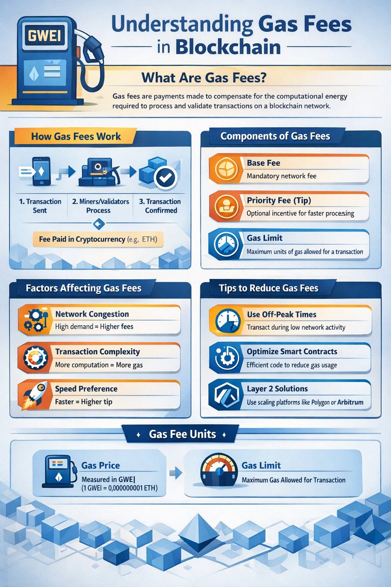 Web3 Challenge – Day 9 ⛽ Gas fees. What are gas fees? Gas fees are the fees  you pay to process transactions on a blockchain. Anytime you: •Send crypto  •Swap tokens •Use