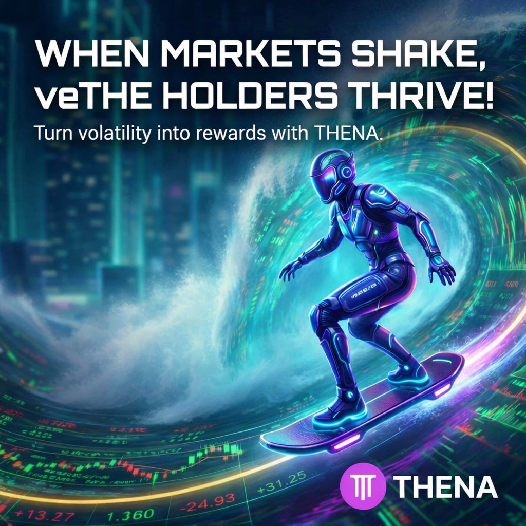 MarxBell's tweet image. When markets shake, strategy matters🎯

Turn volatility into rewards with @ThenaFi✨  

veTHE is built to thrive in any market💪

💎 veTHE holders earn:
⤷ 90% of trading fees
⤷ 100% of voting incentives