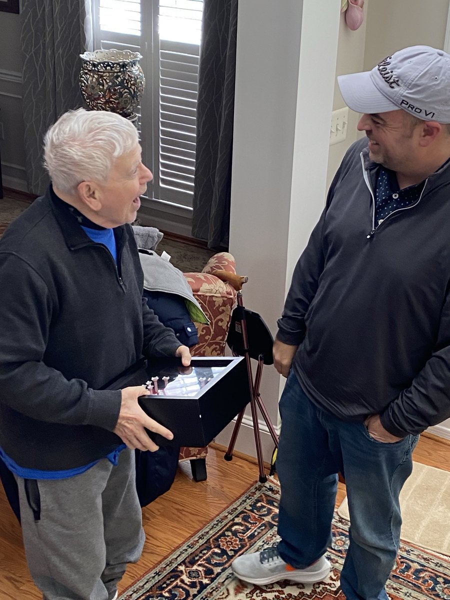 Surprised the old man on his birthday!