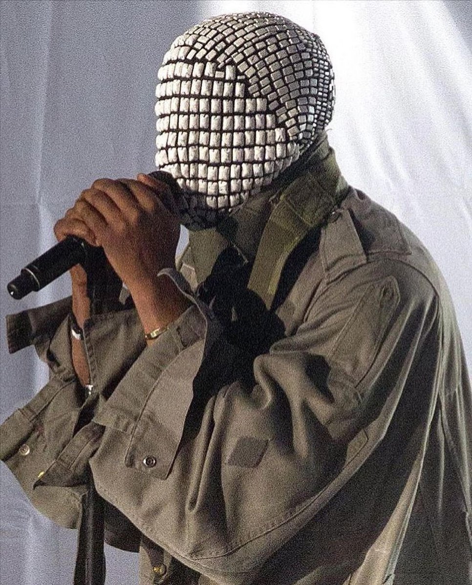 atlanticesque's tweet image. Did we ever figure out why Kanye seems to have a psychological compulsion to hide his face