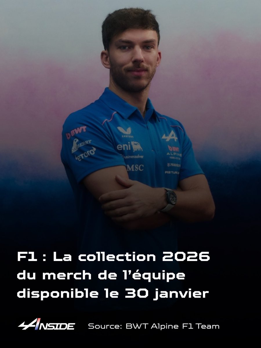 alpine_inside's tweet image. 🔴 La nouvelle collection 2026 BWT Alpine Formula One Team sera disponible dès le 30 janvier

➡️ Bénéficiez d’un accès anticipé de 24h en vous inscrivant sur le site web de la boutique de l’équipe

#F1