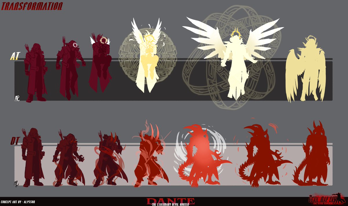 AlyssonDrawsD's tweet photo. DANTE - the Legendary Devil Hunter.

A fan design concept of Dante from the DMC series. I imagined what it would be like if the original Dante was also the son of an angel and a demon, like the reboot game, exploring this idea of ​​Dante having an 'angel trigger'.

#DevilMayCry https://t.co/V5X4wpwL6x