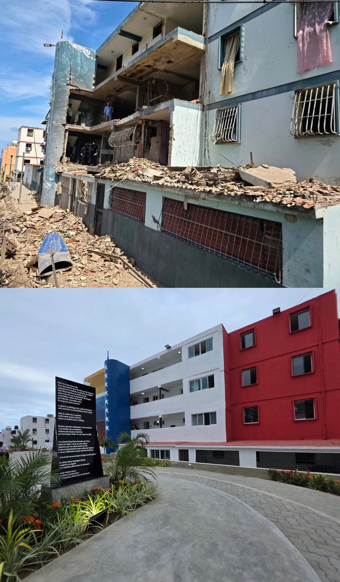 CoralTeresa's tweet photo. 🇻🇪 Se acuerdan del urbanismo que fue destruido por los ataques de EEUU 🇺🇲? 

Ya fue arreglado 🙏🏻 
En amor y Revolución. Prohibido olvidar!!! https://t.co/FaJhdiY8FV