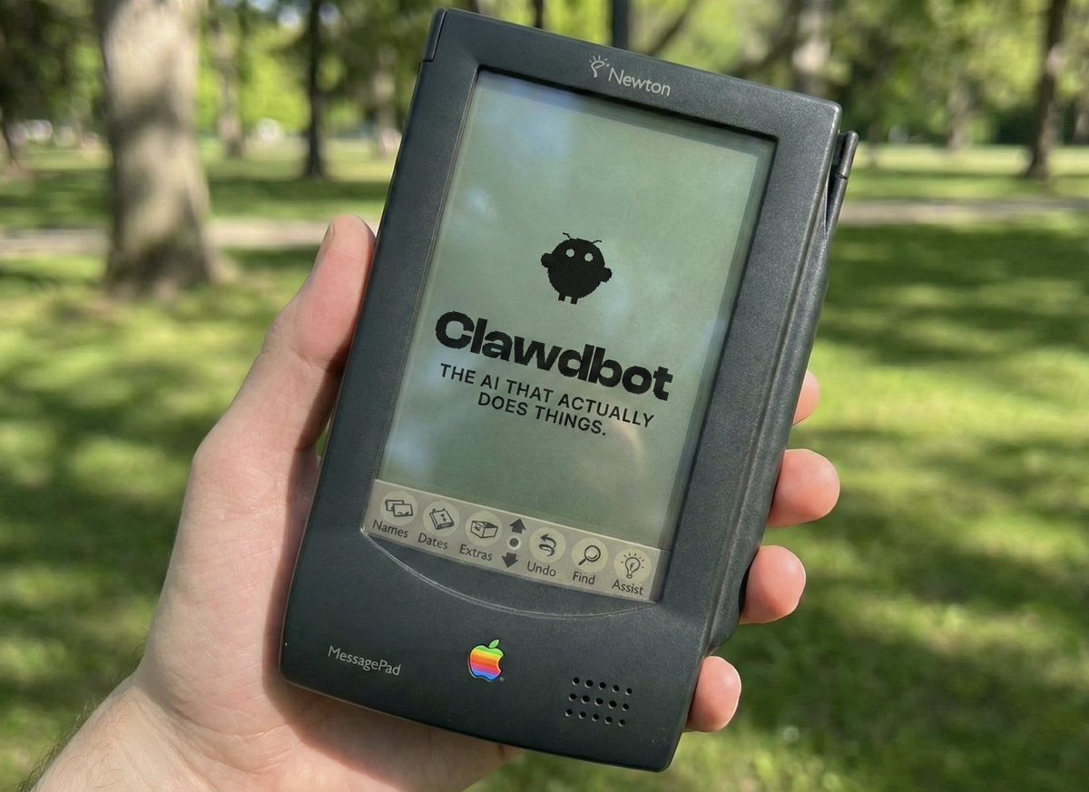 Apple Newton Clawdbot mockup