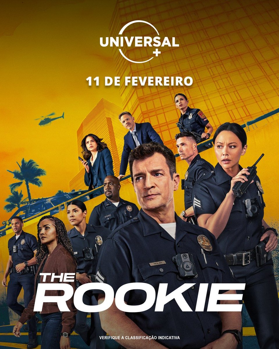 UniversalPlusBr's tweet image. Pôster nacional da nova temporada de #TheRookie, que estreia em fevereiro no #UniversalPlus.