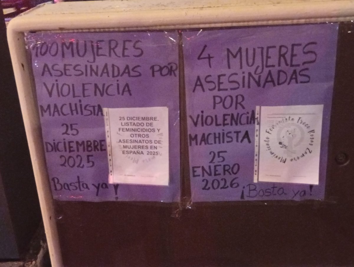 RosasTrece's tweet photo. Cerramos el pasado año 2025 con 100 mujeres asesinadas por la violencia machista y, habiendo iniciado otro año recientemente, ya contabilizamos cuatro mujeres más a esta macabra lista.
Desde la Asociación Feminista Trece Rosas de Zamora llevamos muchos 25 de mes poniendo nombre a https://t.co/0obPdlDjey