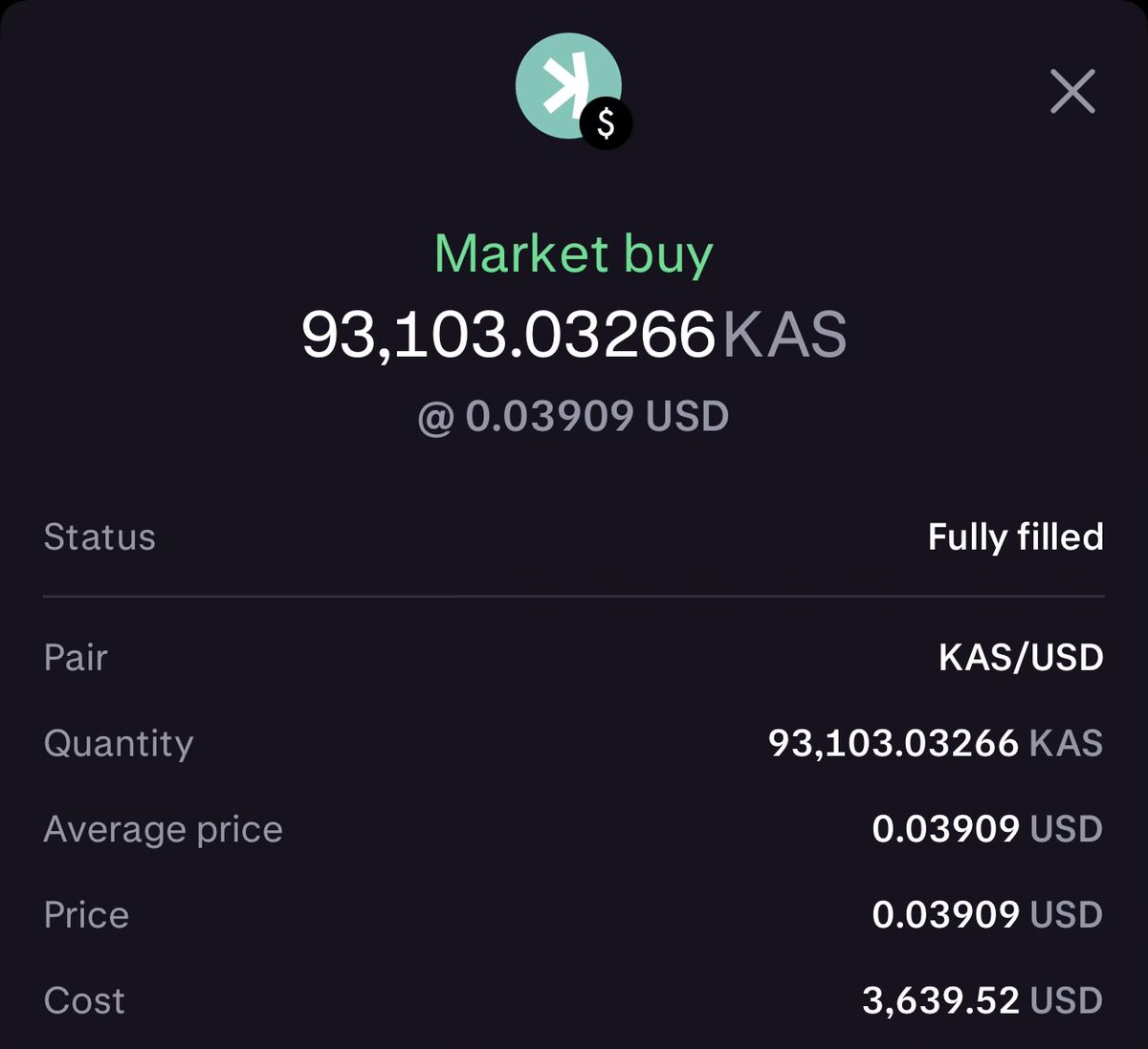 93,000 $KAS Who else bought more? #Kaspa
