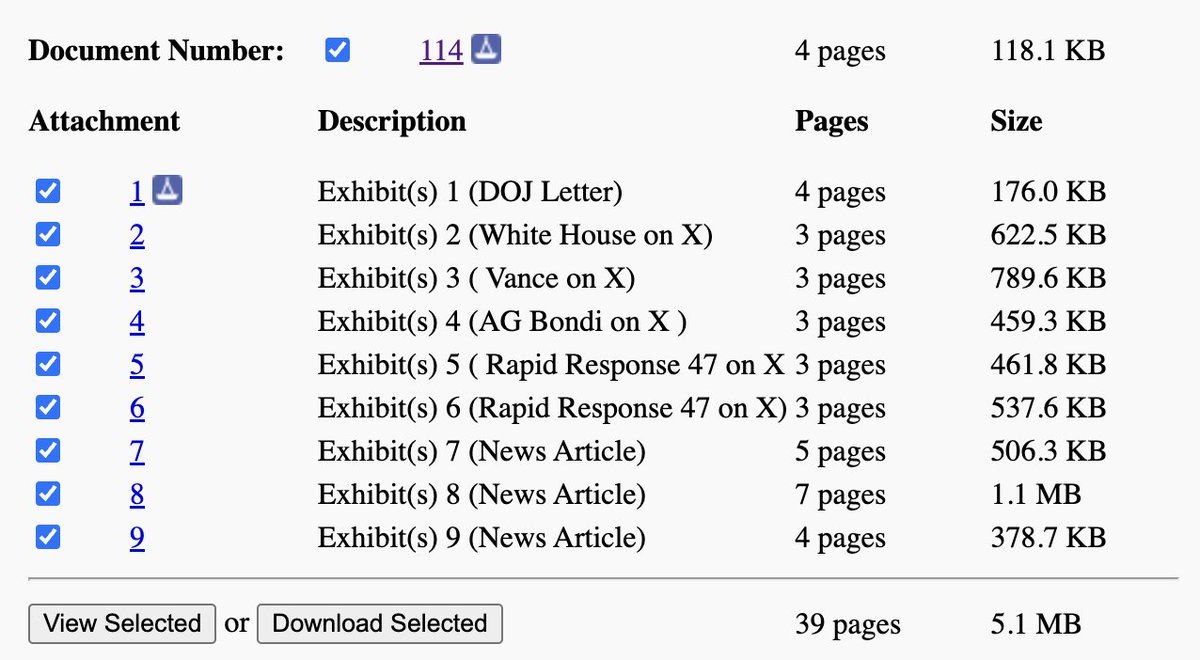 rparloff's tweet image. In new update to its request for a preliminary injunction, MN submits a list of Trump, Bondi, &amp;amp; Vance's own offensive statements, highlighting AG's Bondi's demands for MN's unredacted voter rolls and Medicaid &amp;amp; Food Nutrition records.