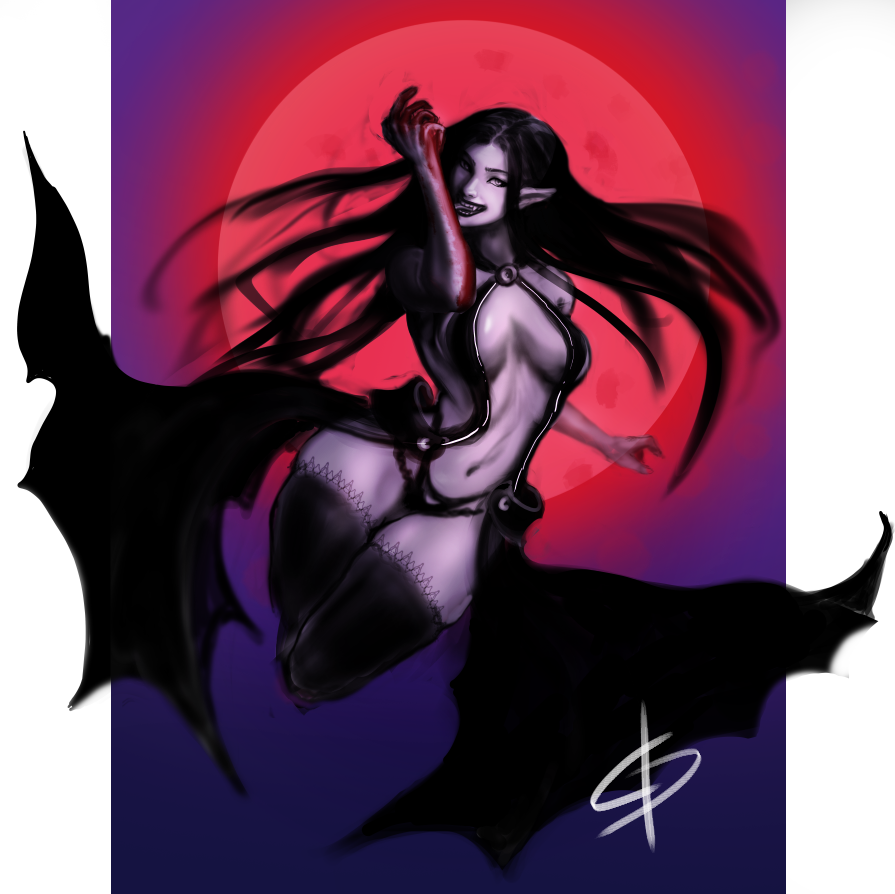 ErebDraws's tweet photo. Managed to get my psd file corrupted before finishing this piece of a vamp girl, but luckily I sent a screenshot of it to a friend beforehand >.> https://t.co/7eYaAGCwgi