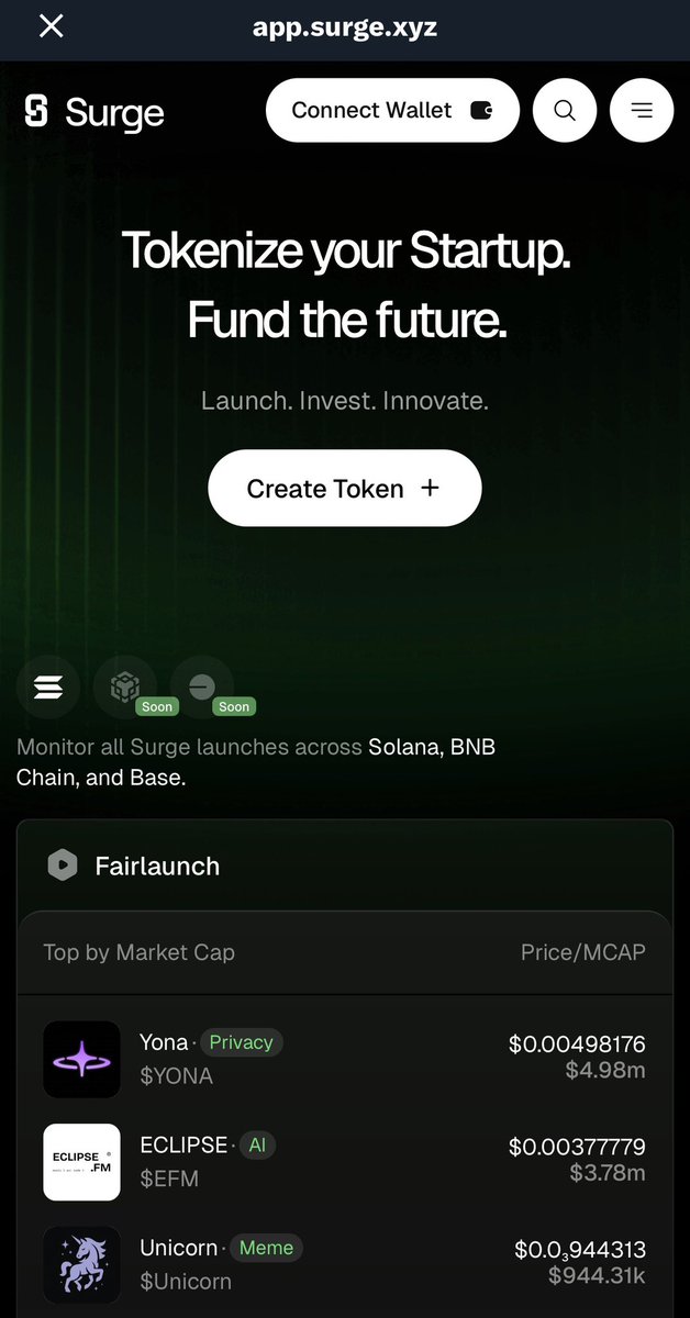 <a href="/Surgexyz_/">Surge</a> main screen says “tokenize your Startup”

We did. It’s a $30k

Don’t overthink it 

AsP6CiZujti4goTgHwmjdvreKMAda98h6fXXhpewsurg
