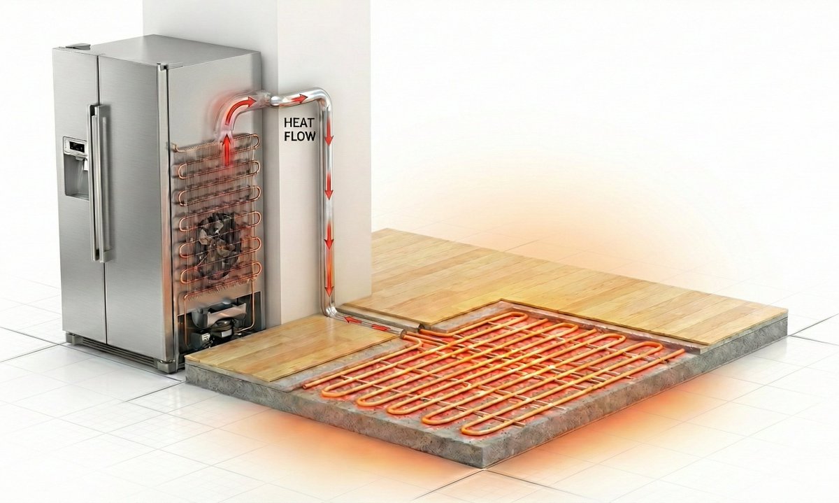 Startup idea: floor heated by fridge radiator
