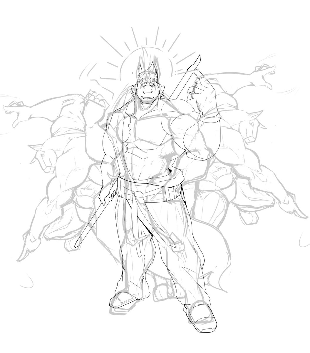 Art7Drag's tweet image. Update on the 2026 warriors theme! 🔥 The raffle winners are getting transformed into powerful horse warriors – epic TF, chains, wrestling vibes incoming. 
This is just a WIP sneak peek... 
DM open for commissions like this! #FurryArt #Transfur #HorseTF #WrestlingFurry #WIP