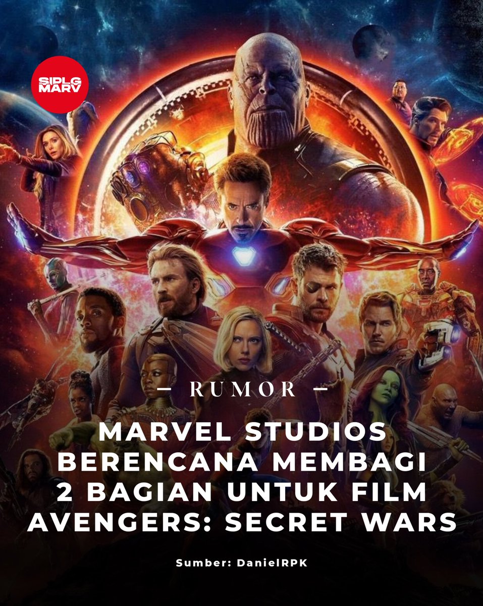 SiPalingMarvel's tweet photo. Marvel Studios berencana membagi film Avengers: Secret Wars menjadi dua bagian jika Avengers: Doomsday meraih kesuksesan.

Gimana menurut kalian? https://t.co/CgKWaF9w1o