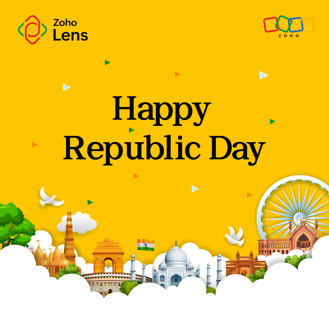 ZohoLens's tweet photo. Happy Republic Day 🇮🇳

A nation guided by values, strengthened by the Constitution, and driven by its people.

#RemoteSupport #AugmentedReality #Zoho #ZohoLens https://t.co/tyi8Vu71Qv