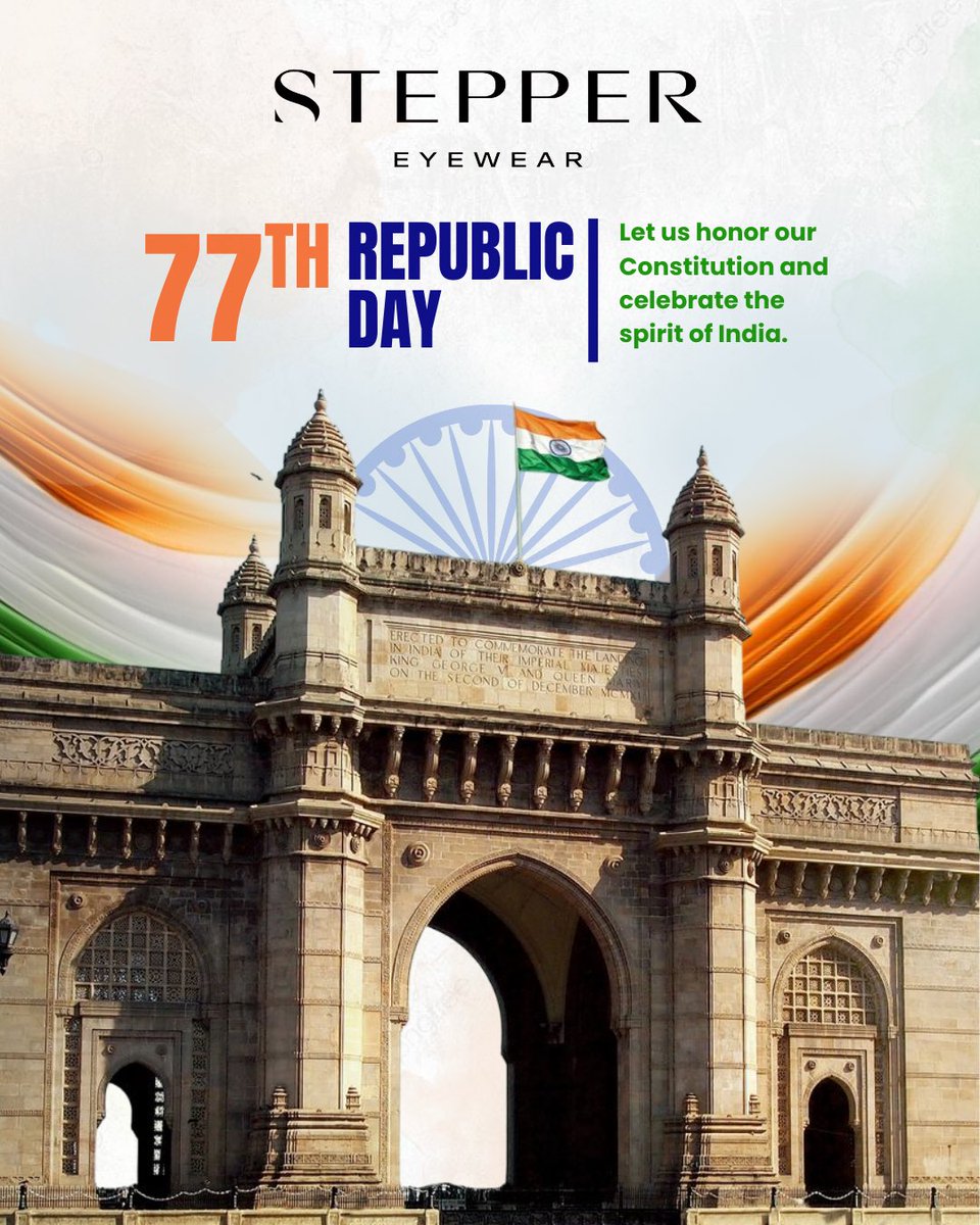 Stepperindia's tweet photo. Happy Republic day from #stepperindiaTeam #stepper #India #titanium #eyewear #glasses https://t.co/isGa0AvpWL