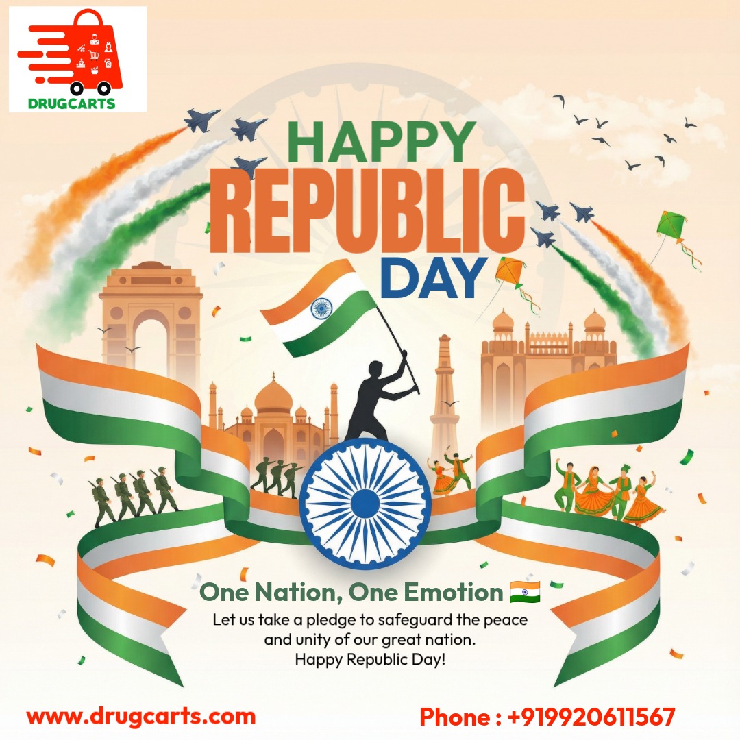 drugcarts's tweet photo. *Happy Republic day 2026*
#republicday #india #republicdayindia  #drugcarts #healthcare #doctor #pharmacy #happyrepublicday #JaiHind https://t.co/gOKAv1TGib