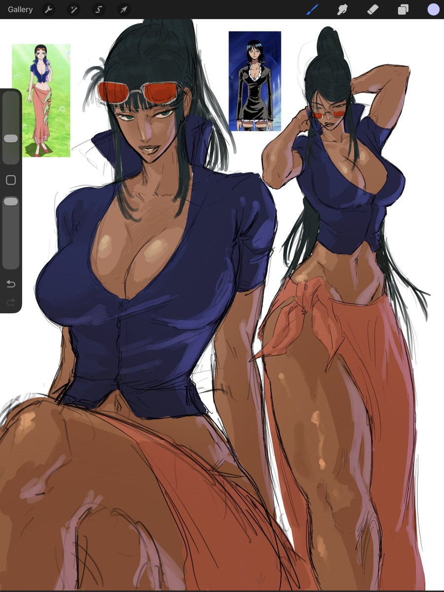 KIN_MACHINA's tweet image. NICO ROBIN COLORED SKETCH WIP