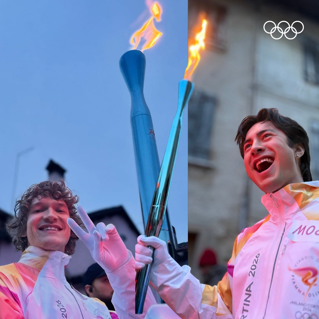 ABSCBNNews's tweet image. From lighting up our screens to setting hearts ablaze at the Winter Olympics!🔥
 
"Heated Rivalry" stars Connor Storrie and Hudson Williams served as official torchbearers for the Olympic Torch Relay ahead of the Milano Cortina 2026 Winter Olympics in February.
 
(Photo courtesy…