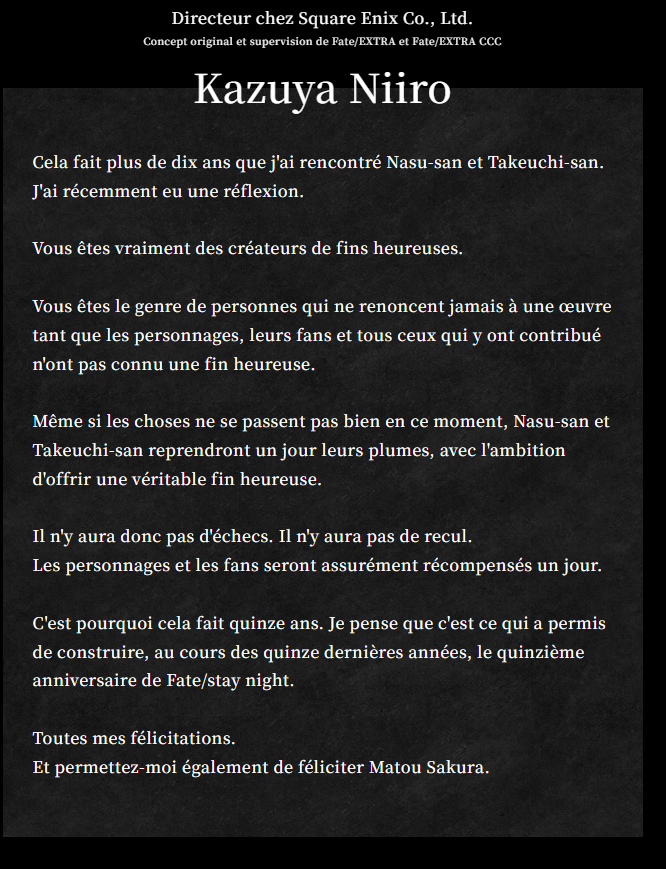 SoFew_amz's tweet photo. @xosvex Fate est l'un des plus gros piliers de la fantaisie moderne. (Surtout sur le système de magie/worldbuilding qui est la base de tous vos animes modernes) De gros noms en parlent comme une référence. Il suffit de voir QUI a célébré Fate lors de son 15e anniv pour voir la portée https://t.co/E8POkJStZS