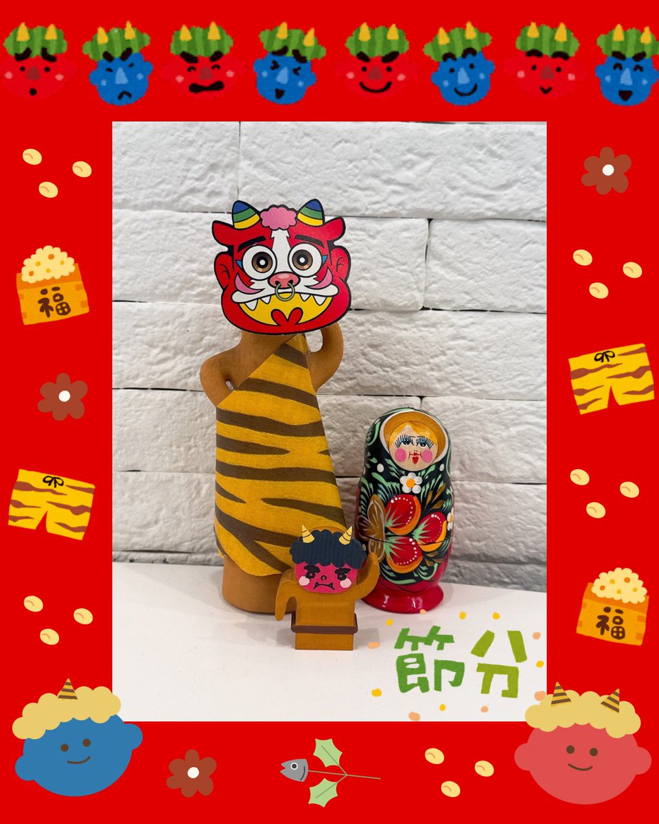 LABrecorders's tweet photo. 来週2月3日は節分ということで、ラボレコも節分仕様にチェンジ👹💭
チームはにわが鬼に扮装中です🔥

2026年の恵方は「南南東（やや南）」とのこと✨
今年の福もしっかり呼び込みましょう🙏🙏🙏

#節分 https://t.co/E4mMlvi1sx